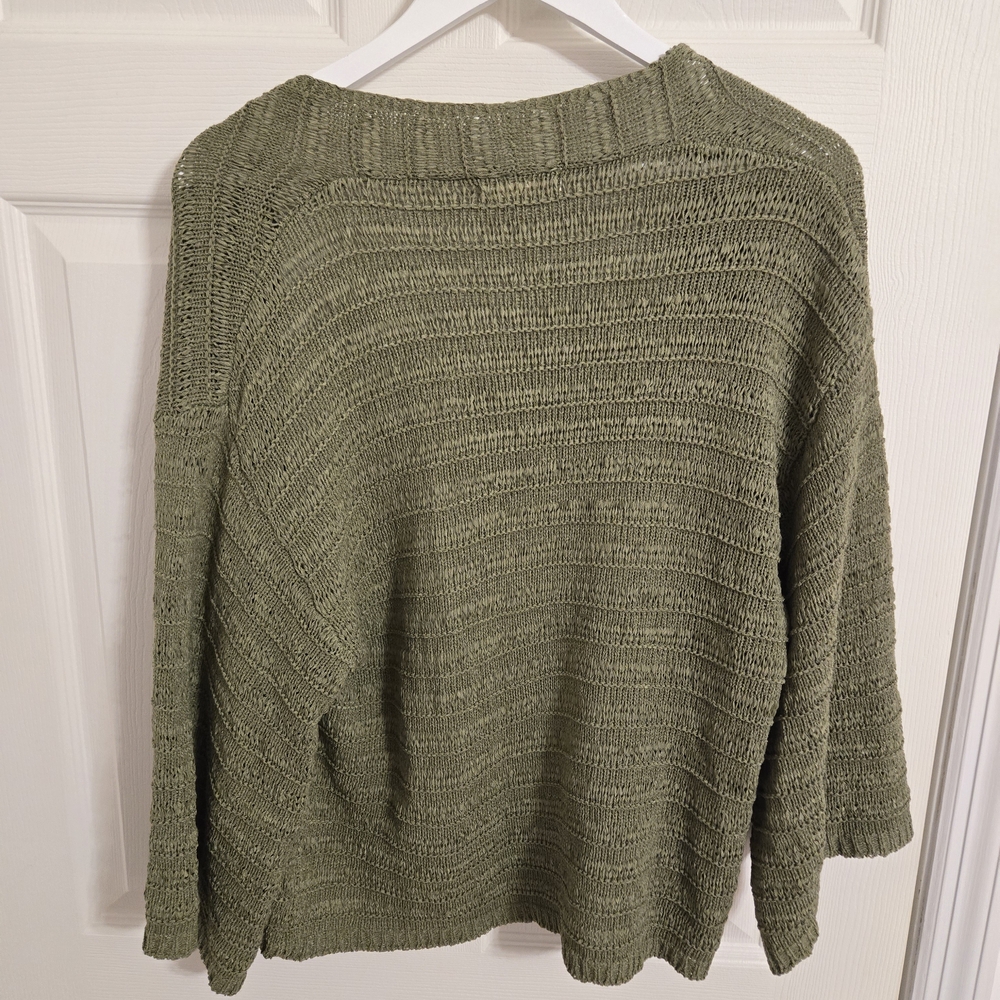 Do Everything In Love Green Cardigan Open Front One Size - Picture 2 of 6